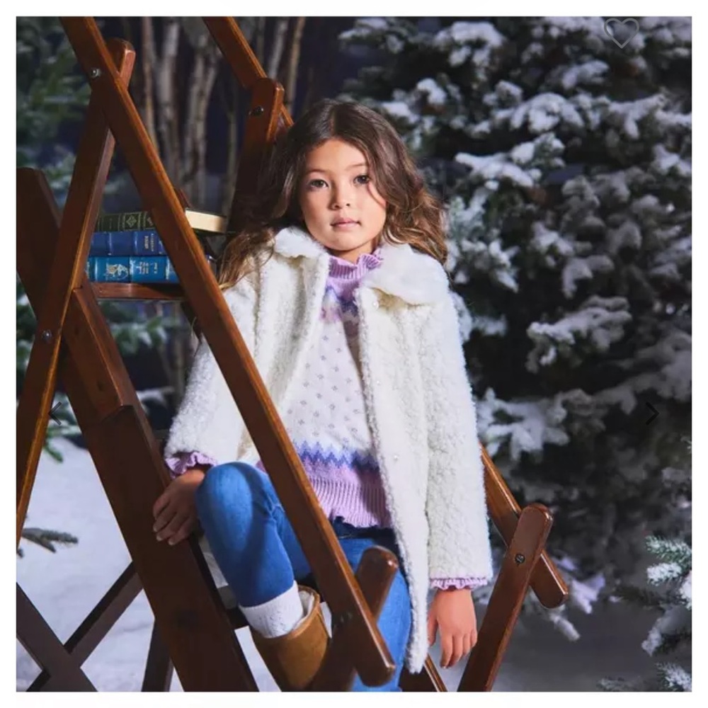 Janie and Jack Fair Isle Heart Ruffle Sweater